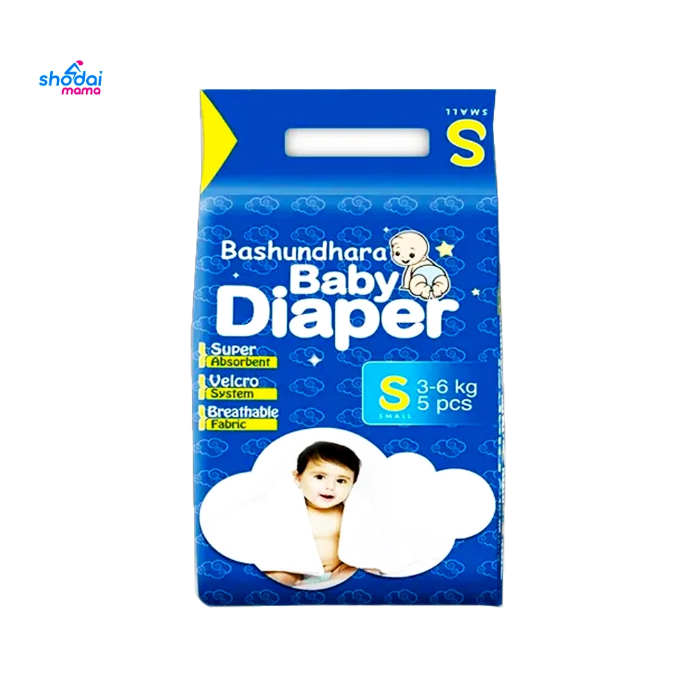 Bashundhara Baby Diaper S (3-6kg) 5 pcs